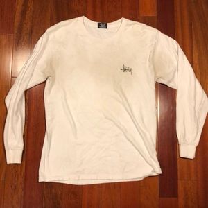 Stussy White Long Sleeve T-shirt Vintage Rare